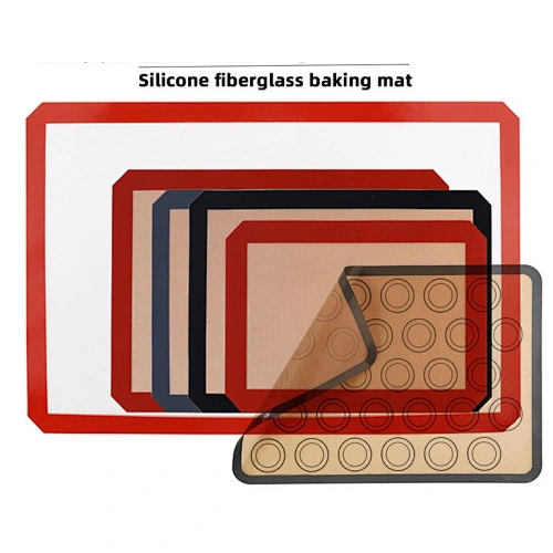 new arrival hotsale wholesale price Customized Non-stick silicone coated glass fiber baking and plate mat set