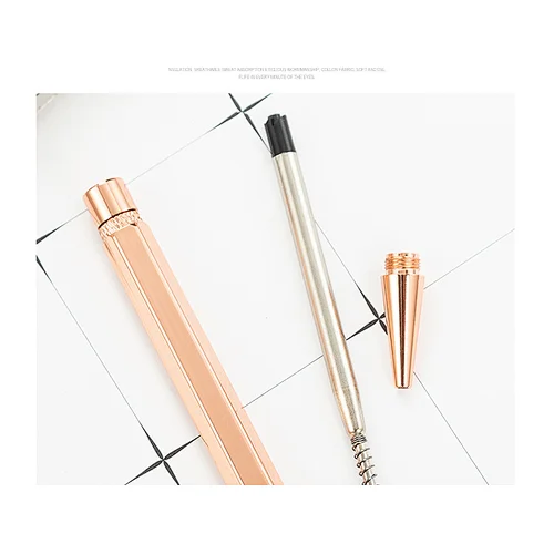 new design promotional bullet shape Metal Retractable pen rose gold ball point pens with custom laser logo