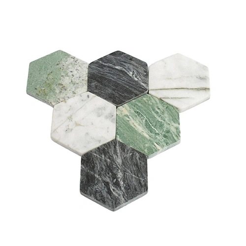 new arrival wholesale Attractive price good quality custom shape round square Hexagon marble stone coaster set