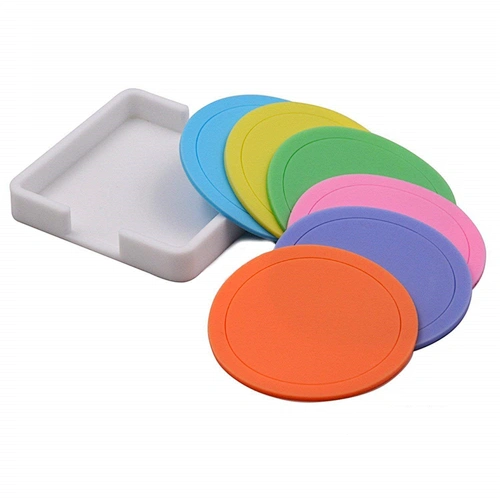 new design durable soft Pot Holder Cup Mat Durable Pad round Silicone mold  Coaster Set