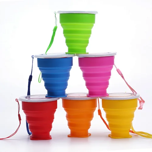 Folding Cup PortableRetractable Collapsible Water Travel Coffee Tea silicon Mug Outdoor Camping Silicone rubber drinking Cup