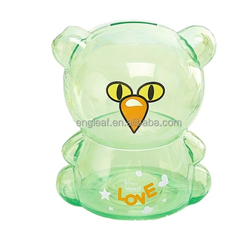 Plastic different color transparent kid cartoon bank money saving box