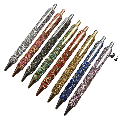 Press diamond  rhinestone crystal  metal ball-point  glitter cute pen