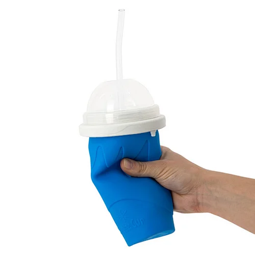 Quick-frozen Eco-friendly Double Layer Silicone Slushy Ice Cream Maker Squeeze novelty Slush Cooling Cup