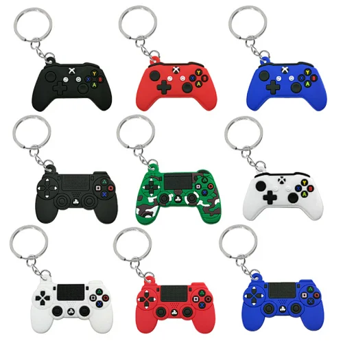 PVC Game Machine Keychain & Keyring Cute Gamepad Joystick Key Chain Keychains Bag Car Hanging