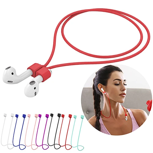 Anti-lost Sports Neck Rope Magnetic Strap Silicone Leash Earphone earbud String Lanyard Holder