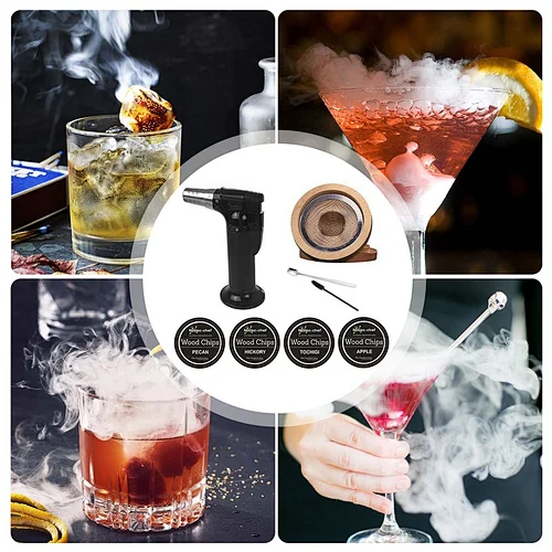 Cocktail Whiskey Wine Bourbon Cheese Meat Fashioned Drink Smoker Sawdust Set Smoker Kit With Torch