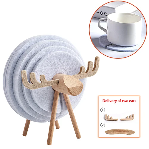 New Sheep Shape Anti Slip Cup Pads Coasters Insulated Round Felt Cup placemat Japan Style Creative Home Office