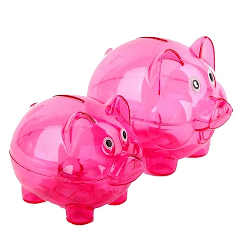 new arrival cute Funny plastic different color piggy bank money saving box for kid