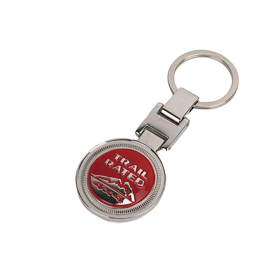 free sample new arrival design Fashion red keyring metal keychain custom logo 3D badge for car key