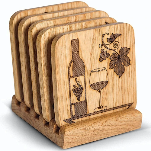 Wholesale Wooden Cup Wooden Coaster Set Wood Coasters