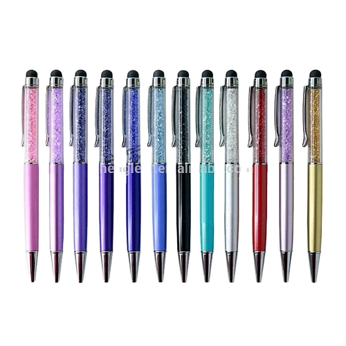 1 color crystal touch pen canne customized the crystal color and printing logo