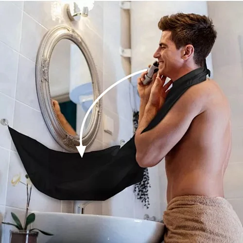 Hairdresser Bathroom Organizer Gift Male Beard Apron Shaving Apron Care Clean Face Shaved Holder Hair cutting Adult Bib hanger