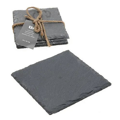Glass Mug Cup Mats Drink Cup Pats Table Placemats  4pcs 10*10CM Natural Slate Drink Coasters For Home Kitchen Use
