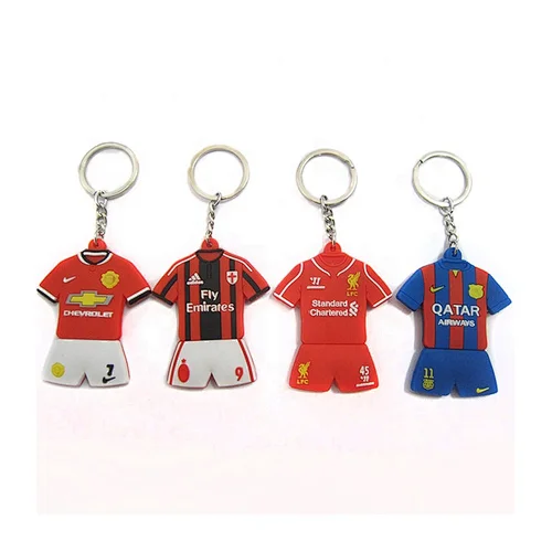 Key Chain Soft PVC Rubber Promotional Custom 3D Solar Keychain for Football Keychain Clubs