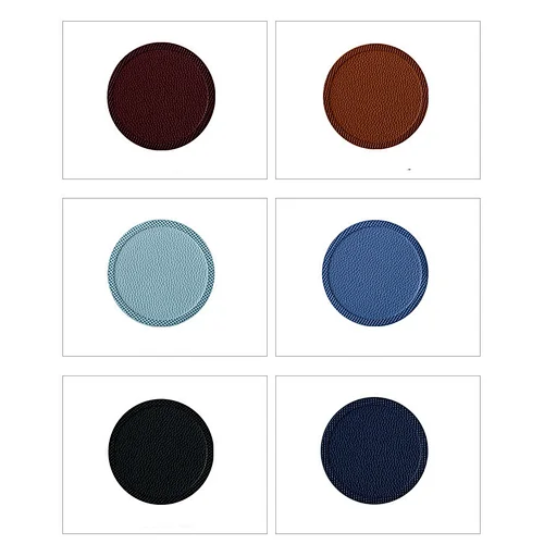 High quality faux leather coaster tableware round  heat-resistant non-slip coaster bar coffee table beverage mat placemat