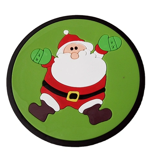 2022 new arrival wholesale sublimation soft rubber pvc silicone custom 3d christmas placemat set with coaster for drinks