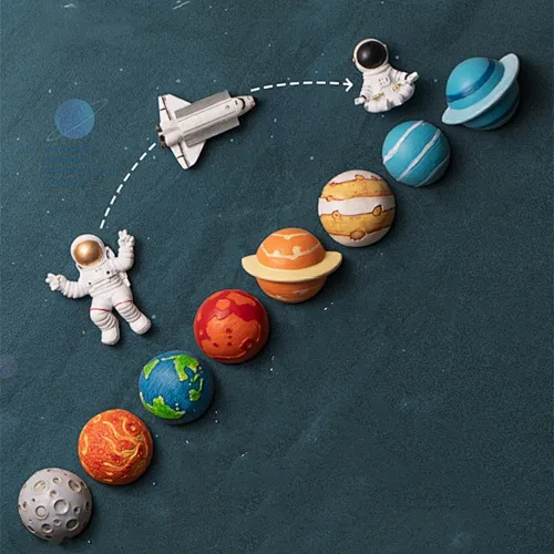 Home Decoration Sticker Happy Planet Series Refrigerator Sticker  Spaceship Earth custom Resin fridge Magnet customisedic