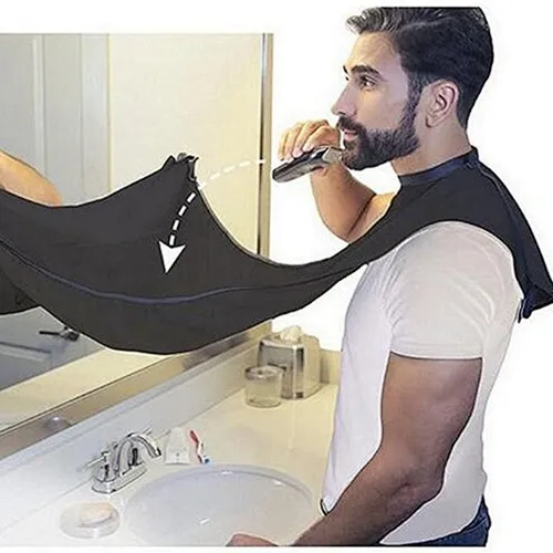 cheap bulk wholesale Waterproof Cloth  Cleaning Protection Man Bathroom Razor Holder Hair Shave Beard Catcher Male Beard Apron