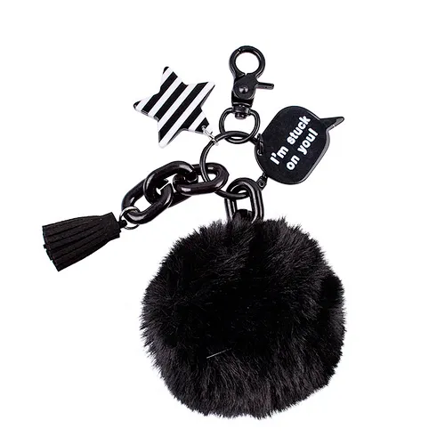 new arrival student school bags hanging chain chesnaught plush key ring tassels with tag print stuck on me