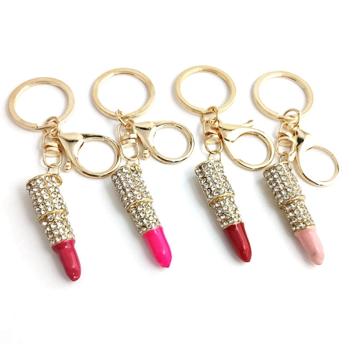 2021 new fashion pink red blue sunsine colorful lipgloss keychain set