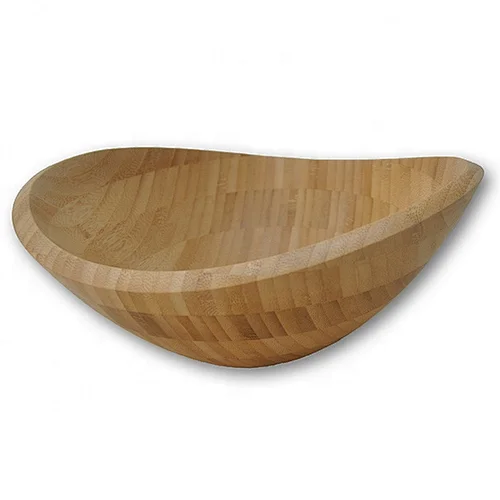 Factory Directly Bamboo Salad Furit Bowl Large Modern Oval Wood Dinnerware