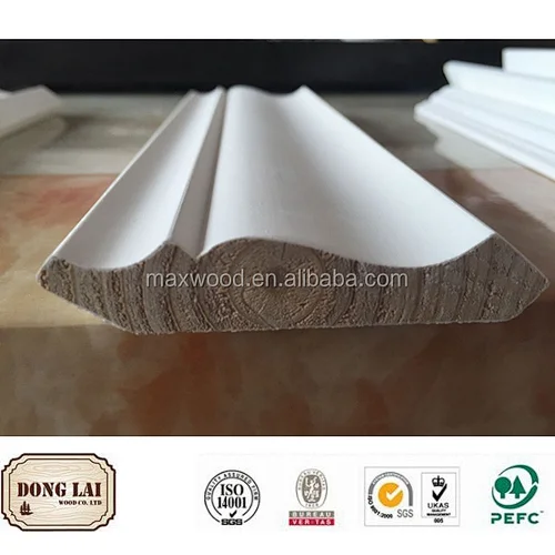 Gesso White primed wood moulding crown moldings
