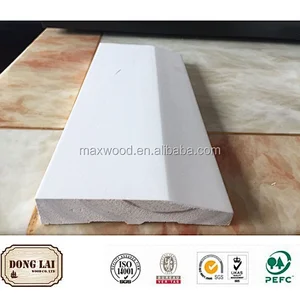 White coated pinus sylvestris waterproof baseboard