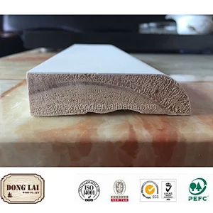 White coated pinus sylvestris waterproof baseboard