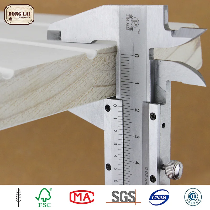 Solid hdf High Quality gesso coated skirting baseboard mouldings for door jambs