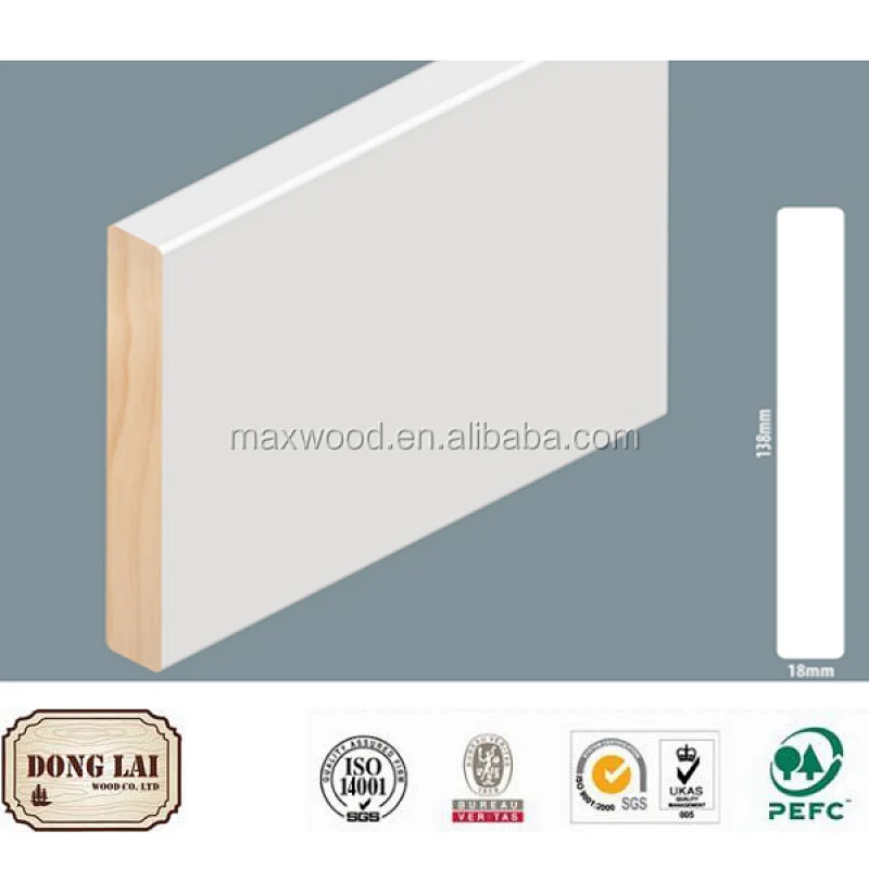 waterproof baseboard Solid Wood S4S