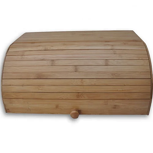 Bamboo Roll Top Bread Box Kitchen Bin Food Storage Box