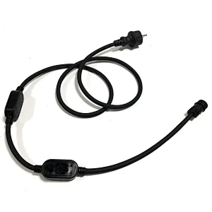 AC Power cord with EU PSE CEE UK UL Plug Rectifier for AC LED Strip Light with male female connector 1.5M rubber cable