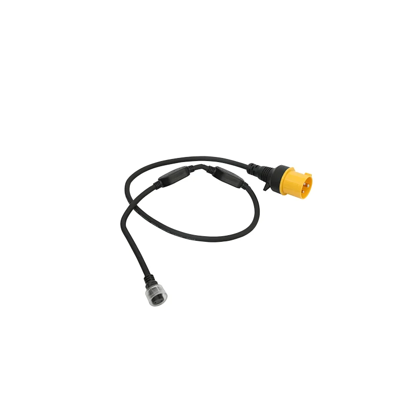 CEE 16A Yellow 3p IP44 Industrial Plug Power cord  Rectifier for AC LED Strip Light with male female connector 1.5M rubber cable