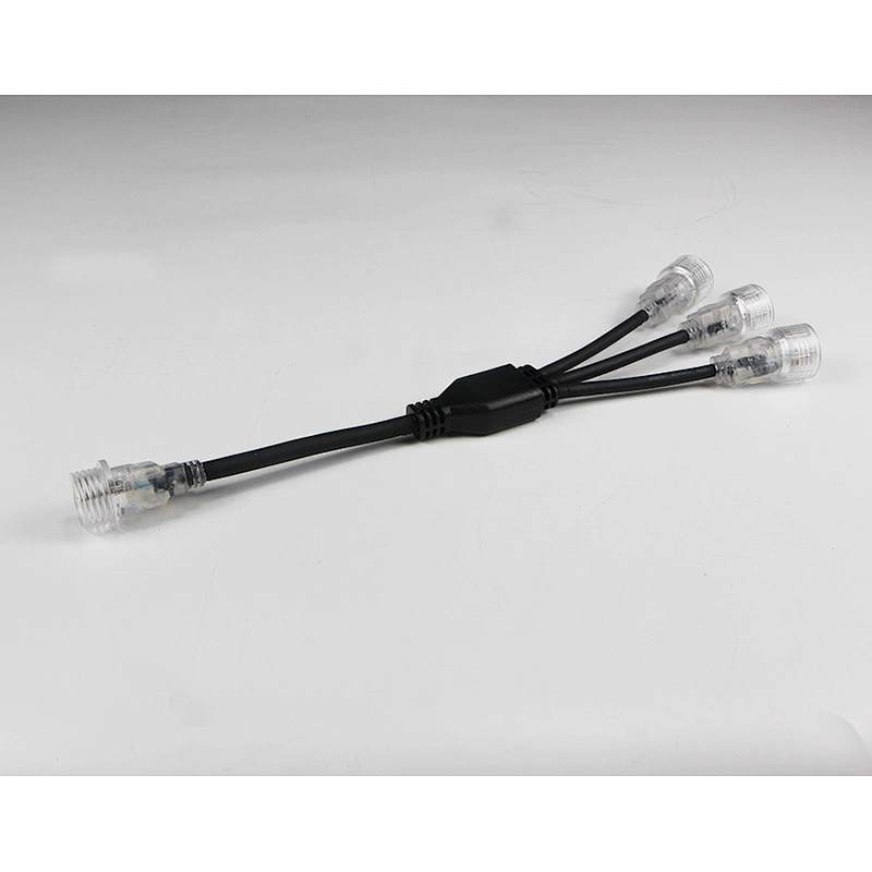 Y-Shape Connector Custom-Made 1 Male and 3 Females IP65 waterproof Cable Splitter for LED Strip