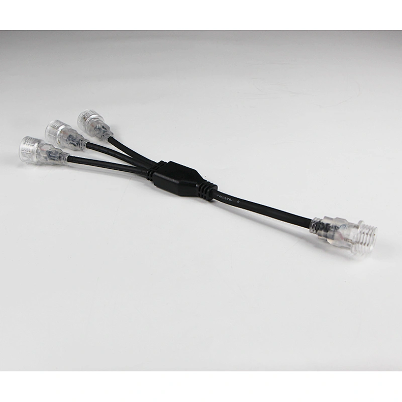Y-Shape Connector Custom-Made 1 Male and 3 Females IP65 waterproof Cable Splitter for LED Strip