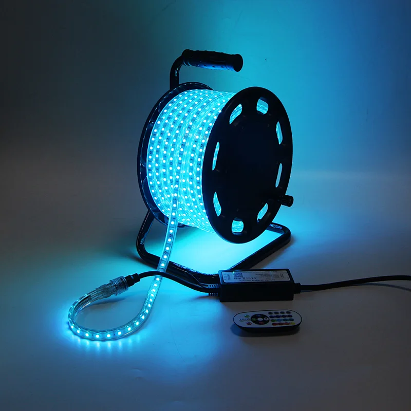 25M Portable Drum Kit AC RGB Strip Light  Colorful Change  Smart APP or IR Remote Control Waterproof Outdoor Garden Decoration Flexible Strip Light