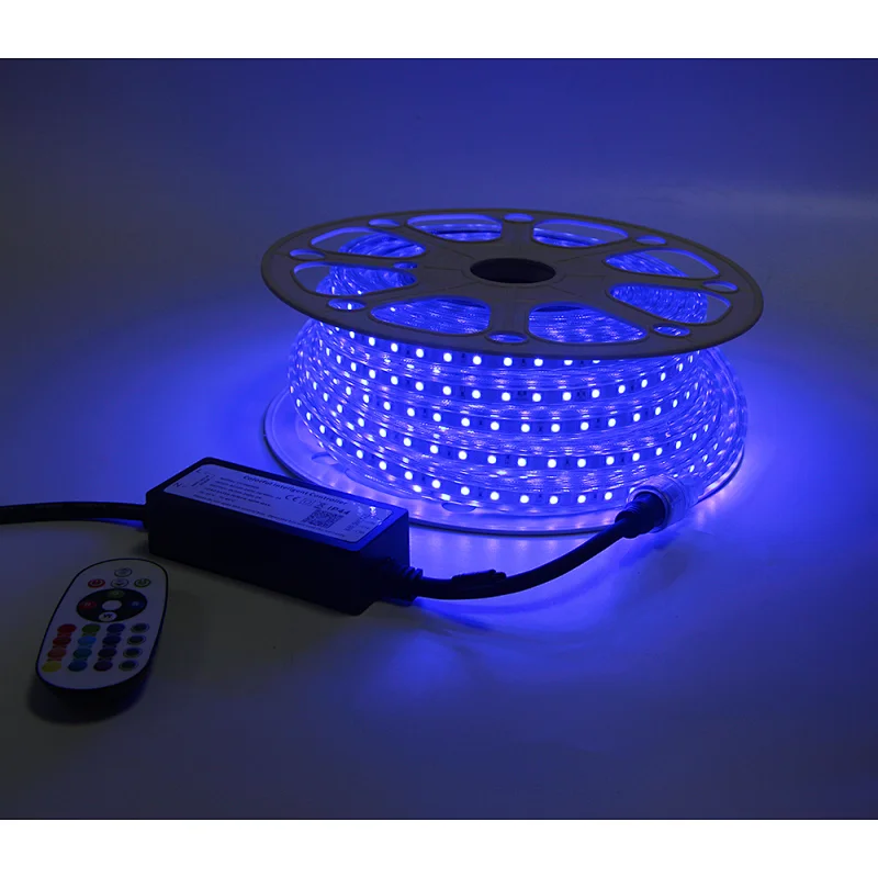 10M AC RGB Strip Light  Colorful Change  Smart APP or IR Remote Control Waterproof Outdoor Garden Decoration Flexible Strip Light
