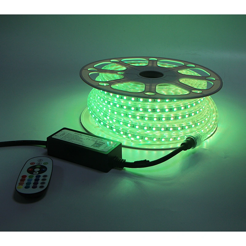 50M Roll AC RGB Strip Light SMD5050 RGB Colorful Change  Smart APP or IR Remote Control Waterproof Outdoor  Party Home Christmas Decorative Light Holiday Lighting