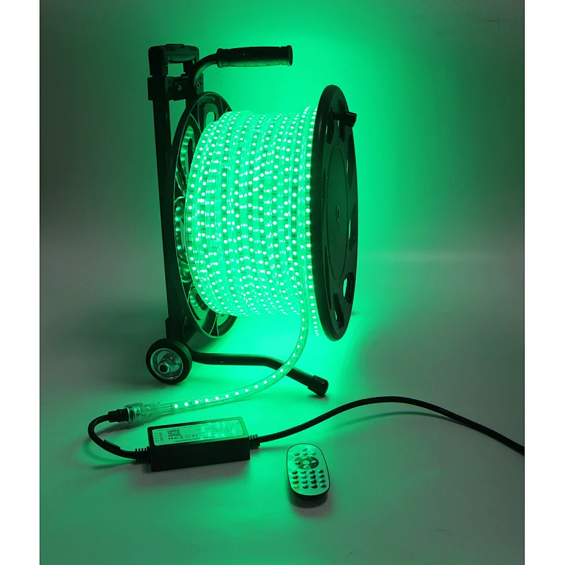 50M Portable Drum Kit AC RGB Strip Light SMD5050 RGB Colorful Change  Smart APP or IR Remote Control Waterproof Outdoor  Party Home Christmas Decorative Light Holiday Lighting