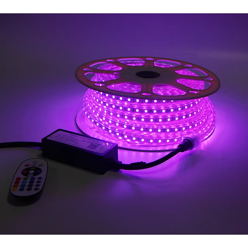 10M AC RGB Strip Light  Colorful Change  Smart APP or IR Remote Control Waterproof Outdoor Garden Decoration Flexible Strip Light