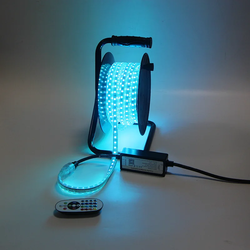 15M Portable Drum Kit AC RGB Strip Light RGB Colorful Change  Smart APP or IR Remote Control Waterproof Outdoor Christmas Flexible LED Strip Light