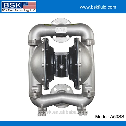 2inch stainless steel waste water industiral used air operated pneumatic diaphragm double chamber pumps