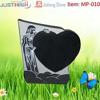 Heart shape black granite religious plaque wholesale