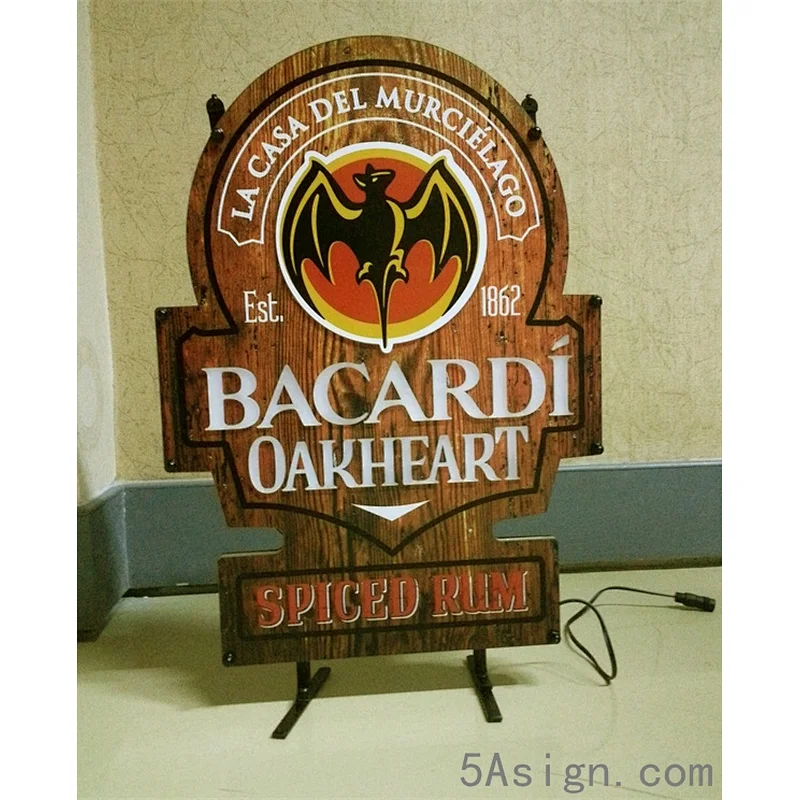 high quality 3d square shape bacardi