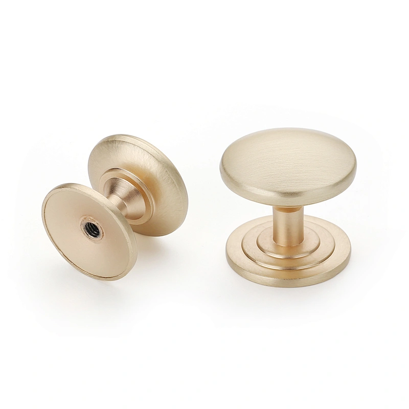 Filta Simple Round Drawer Knobs Pulls Matt Brushed Brass