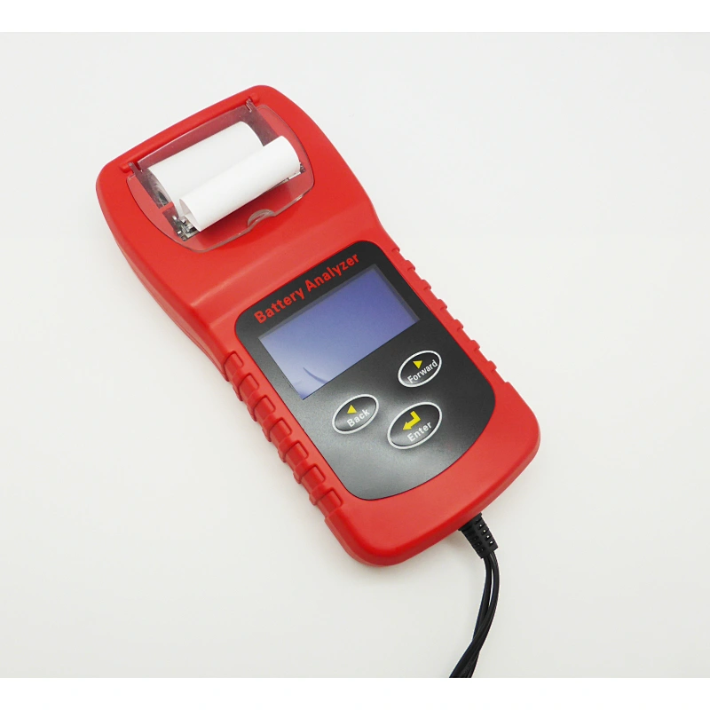 Integrated thermal printer battery tester