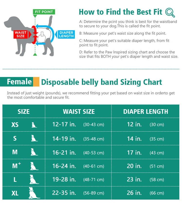 disposable female dog diaper product paramater picture