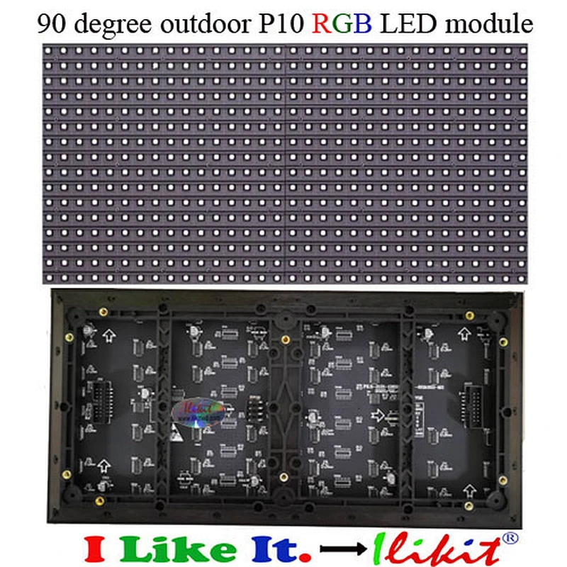 45 degree P10 RGB LED module in big L-shape LED billboard