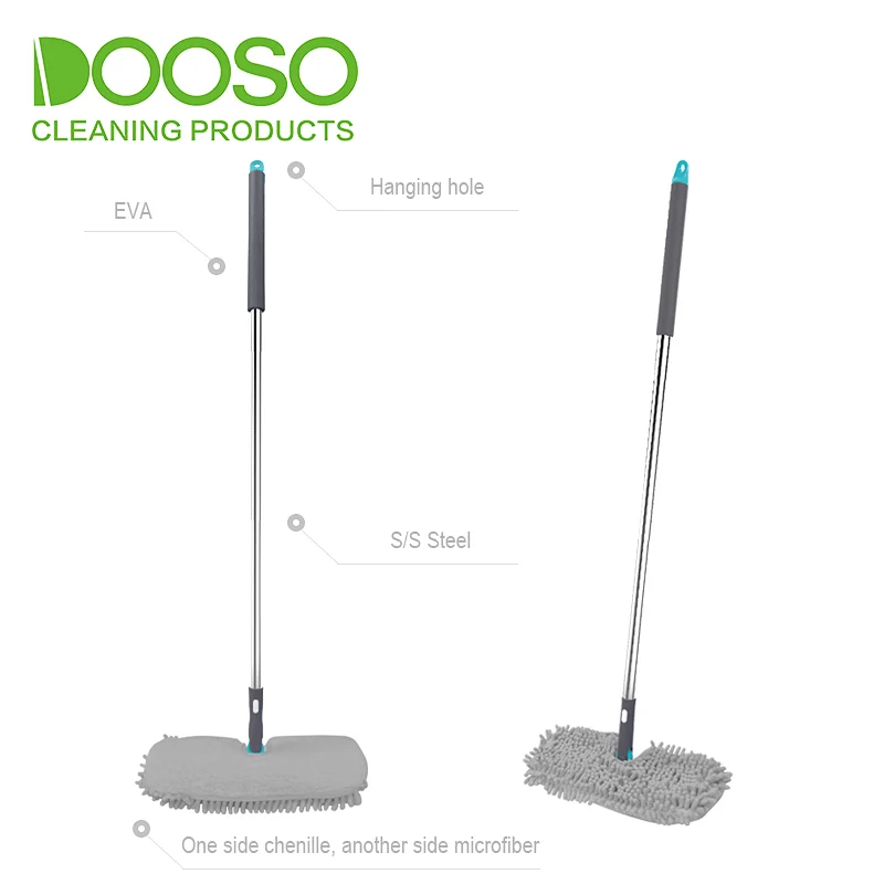 Double Sided Hardwood Floor Dust Mop Microfiber Chenille Wet Dry Use
